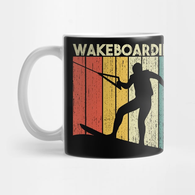 Wakeboarding gift idea vintage retro design by POS